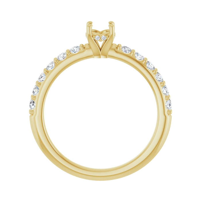 14K Yellow Gold 4.4 mm Round 3/8 CTW Lab-Grown Diamond Semi-Set Engagement Ring