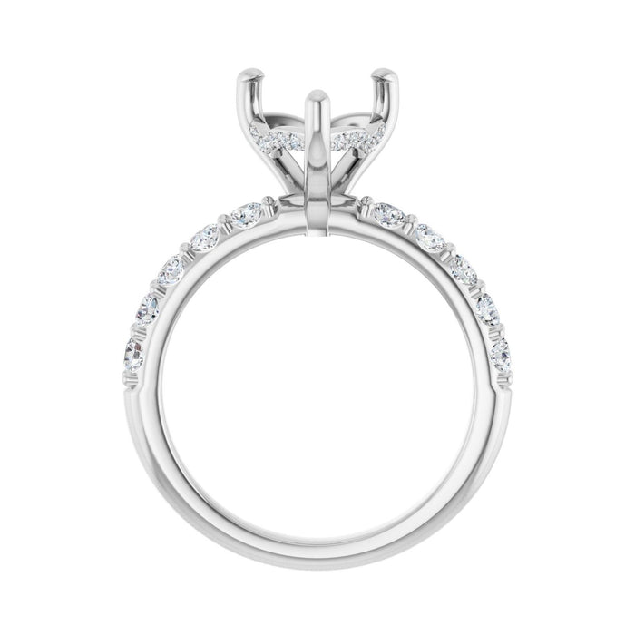 14K White Gold 9x 9 mm Heart 5/8 CTW Lab-Grown Diamond Semi-Set Engagement Ring
