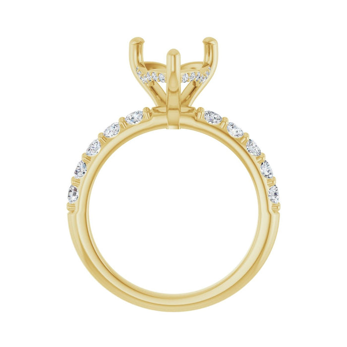 14K Yellow Gold 9x 9 mm Heart 5/8 CTW Lab-Grown Diamond Semi-Set Engagement Ring
