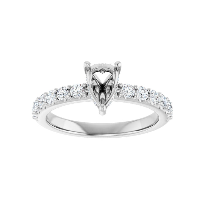 Platinum 7x 5 mm Pear 1/2 CTW Lab-Grown Diamond Semi-Set Engagement Ring