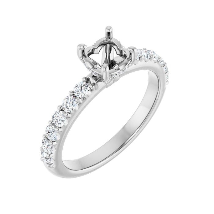 14K White Gold 5.8 mm Round 1/2 CTW Lab-Grown Diamond Semi-Set Engagement Ring