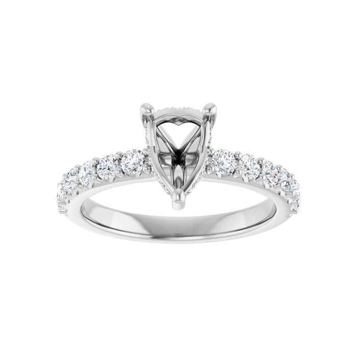 14K White Gold 8x 6 mm Pear 1/2 CTW Lab-Grown Diamond Semi-Set Engagement Ring