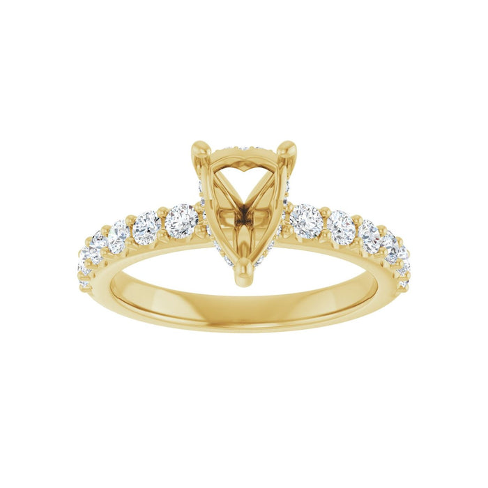 14K Yellow Gold 8x 6 mm Pear 1/2 CTW Lab-Grown Diamond Semi-Set Engagement Ring