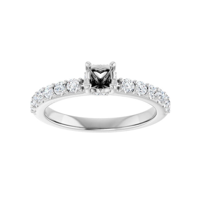 14K White Gold 4.4 mm Round 3/8 CTW Lab-Grown Diamond Semi-Set Engagement Ring