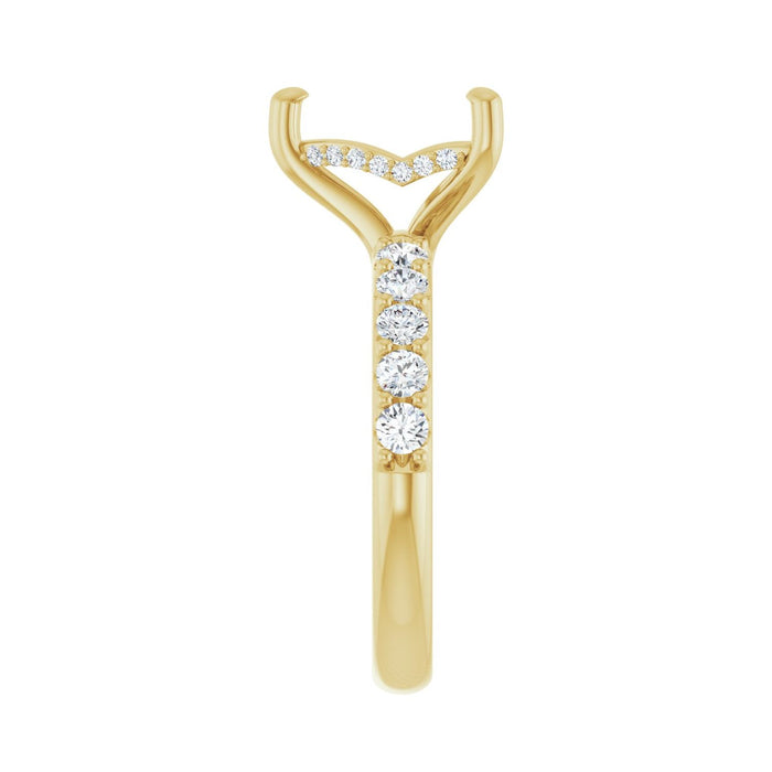 14K Yellow Gold 9x 9 mm Heart 5/8 CTW Lab-Grown Diamond Semi-Set Engagement Ring