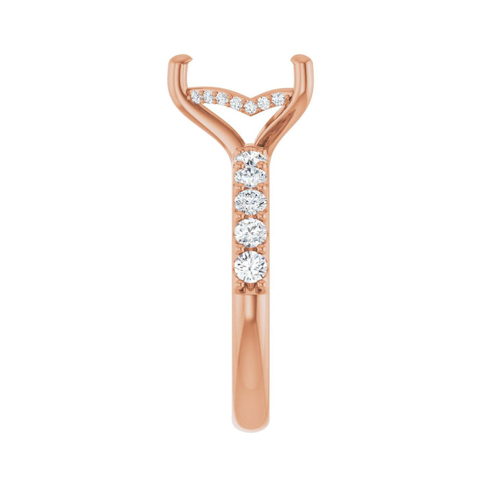 14K Rose Gold 9x 9 mm Heart 5/8 CTW Lab-Grown Diamond Semi-Set Engagement Ring