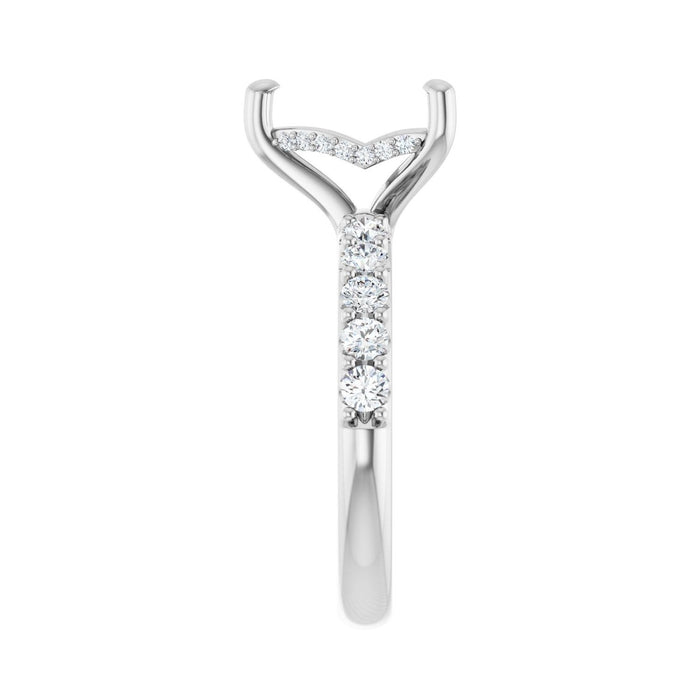 Platinum 9x 9 mm Heart 5/8 CTW Lab-Grown Diamond Semi-Set Engagement Ring