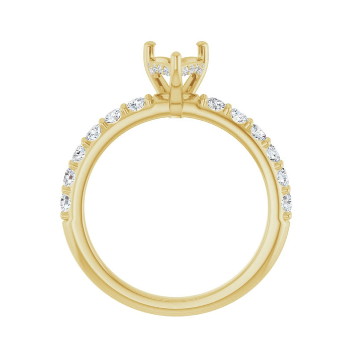 14K Yellow Gold 8x 6 mm Pear 1/2 CTW Lab-Grown Diamond Semi-Set Engagement Ring