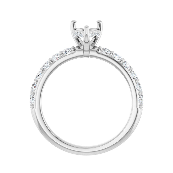 Platinum 8x 6 mm Pear 1/2 CTW Lab-Grown Diamond Semi-Set Engagement Ring