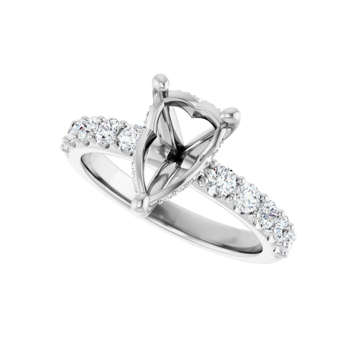 Platinum 10x 7 mm Pear 5/8 CTW Lab-Grown Diamond Semi-Set Engagement Ring