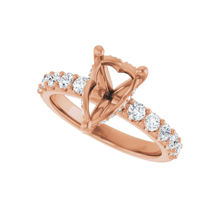 14K Rose Gold 10x 7 mm Pear 5/8 CTW Lab-Grown Diamond Semi-Set Engagement Ring