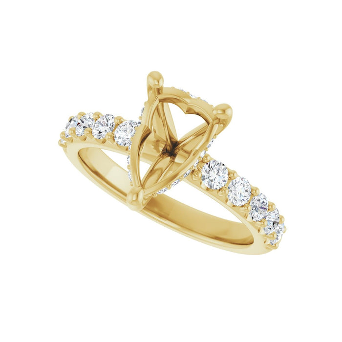 14K Yellow Gold 10x 7 mm Pear 5/8 CTW Lab-Grown Diamond Semi-Set Engagement Ring