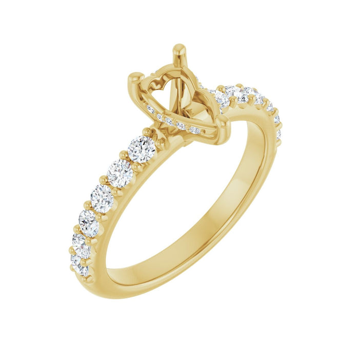 14K Yellow Gold 8x 5 mm Pear 1/2 CTW Lab-Grown Diamond Semi-Set Engagement Ring