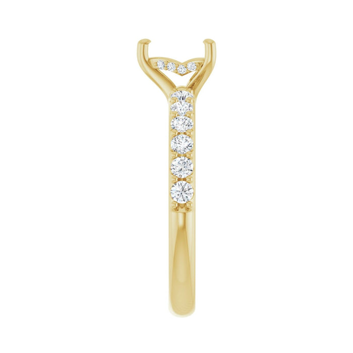 14K Yellow Gold 6x 6 mm Heart 1/2 CTW Lab-Grown Diamond Semi-Set Engagement Ring