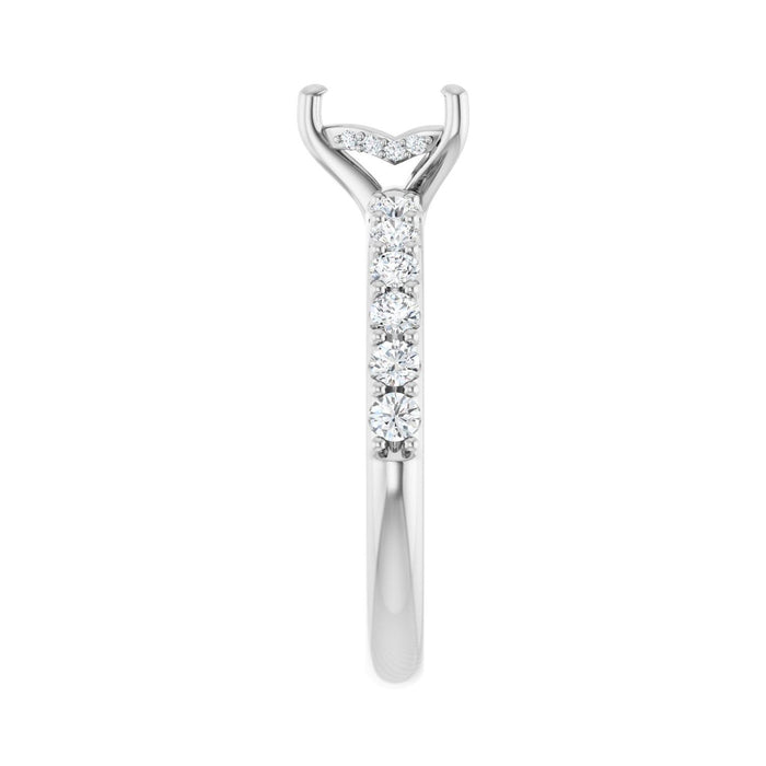 Platinum 6x 6 mm Heart 1/2 CTW Lab-Grown Diamond Semi-Set Engagement Ring