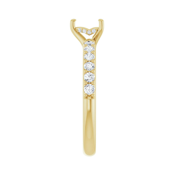 14K Yellow Gold 5x 5 mm Heart 3/8 CTW Lab-Grown Diamond Semi-Set Engagement Ring