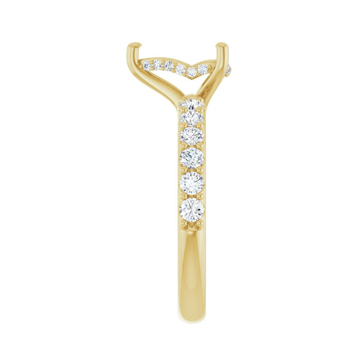 14K Yellow Gold 9x 6 mm Pear 5/8 CTW Lab-Grown Diamond Semi-Set Engagement Ring