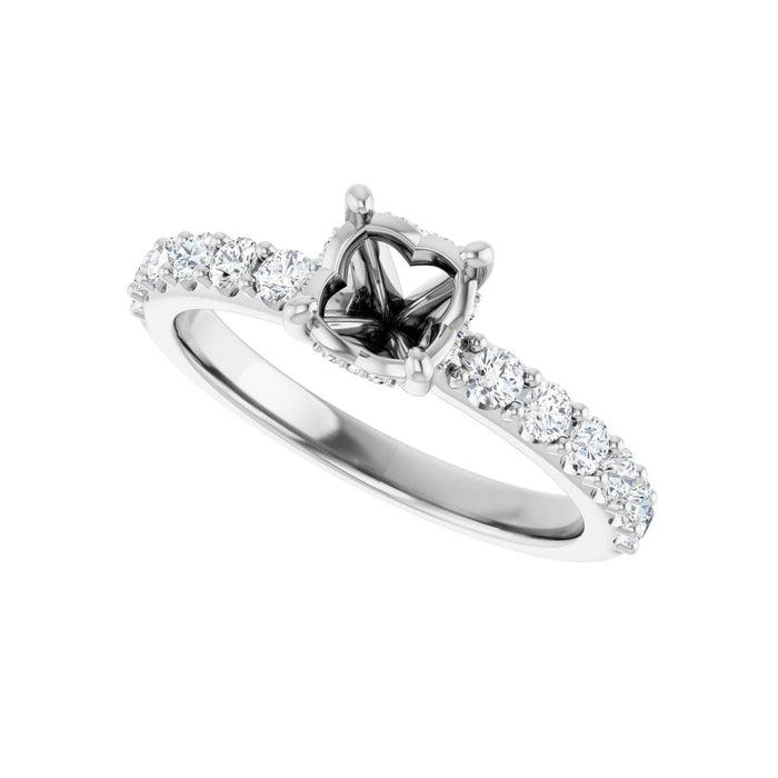14K White Gold 5.8 mm Round 1/2 CTW Lab-Grown Diamond Semi-Set Engagement Ring