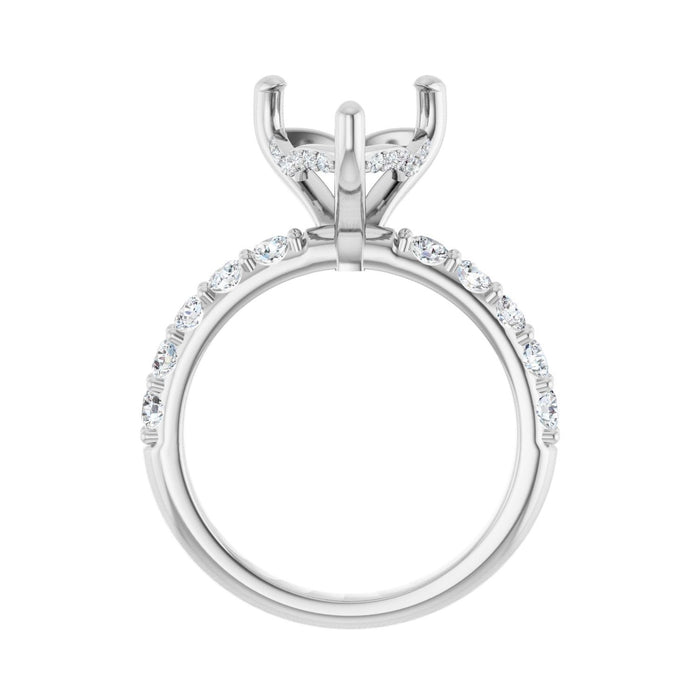 Platinum 10x 10 mm Heart 3/4 CTW Lab-Grown Diamond Semi-Set Engagement Ring