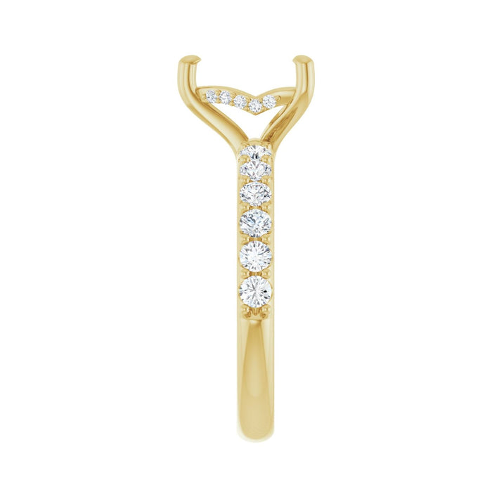 14K Yellow Gold 8x 8 mm Heart 5/8 CTW Lab-Grown Diamond Semi-Set Engagement Ring
