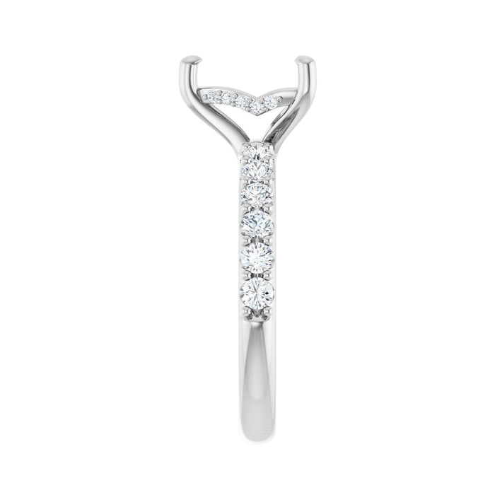 14K White Gold 8x 8 mm Heart 5/8 CTW Lab-Grown Diamond Semi-Set Engagement Ring