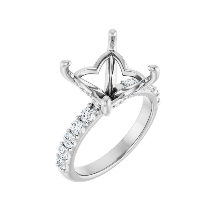 Platinum 9x 9 mm Square 5/8 CTW Lab-Grown Diamond Semi-Set Engagement Ring