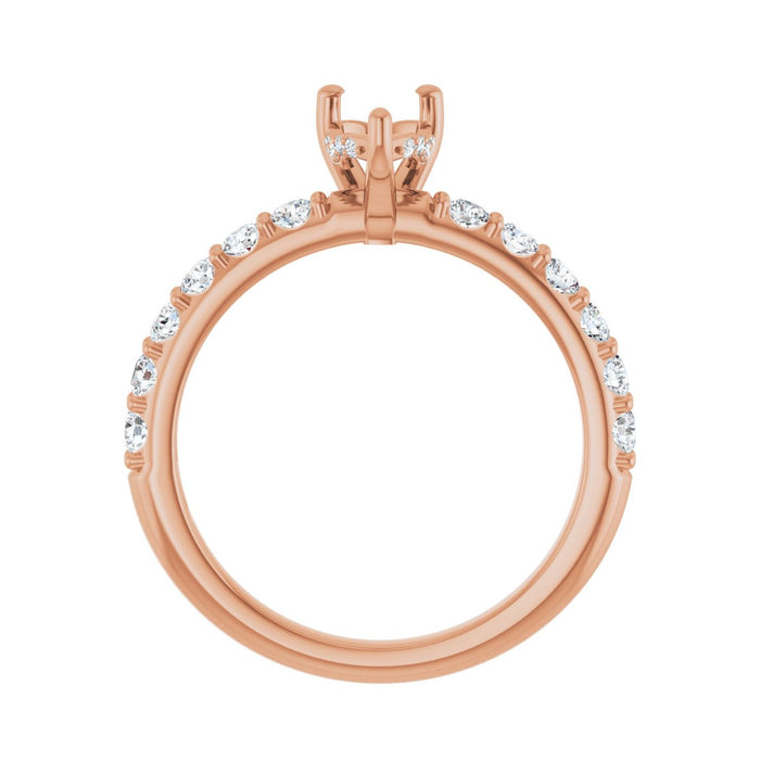 14K Rose Gold 8x 5 mm Pear 1/2 CTW Lab-Grown Diamond Semi-Set Engagement Ring