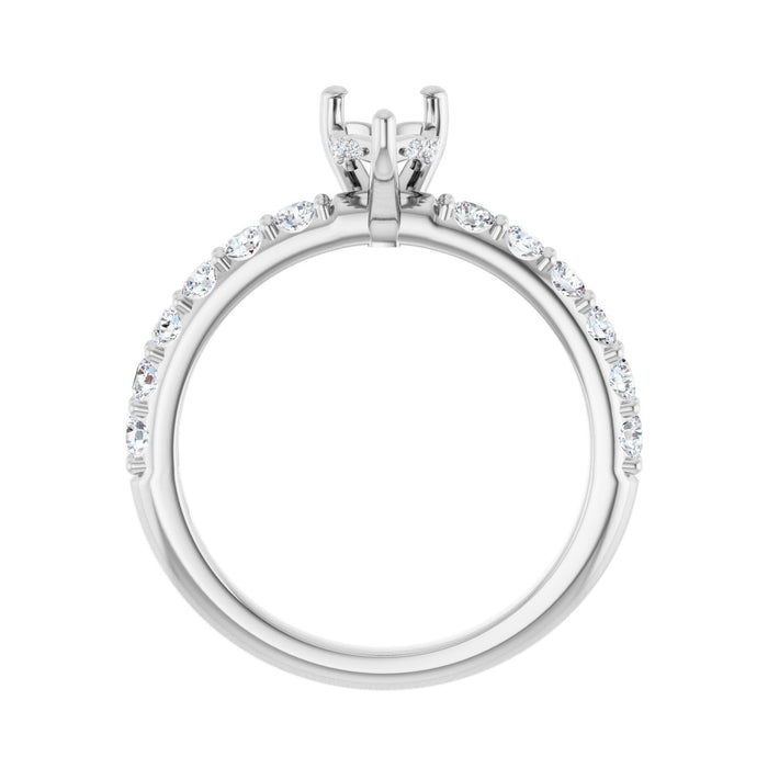 14K White Gold 8x 5 mm Pear 1/2 CTW Lab-Grown Diamond Semi-Set Engagement Ring