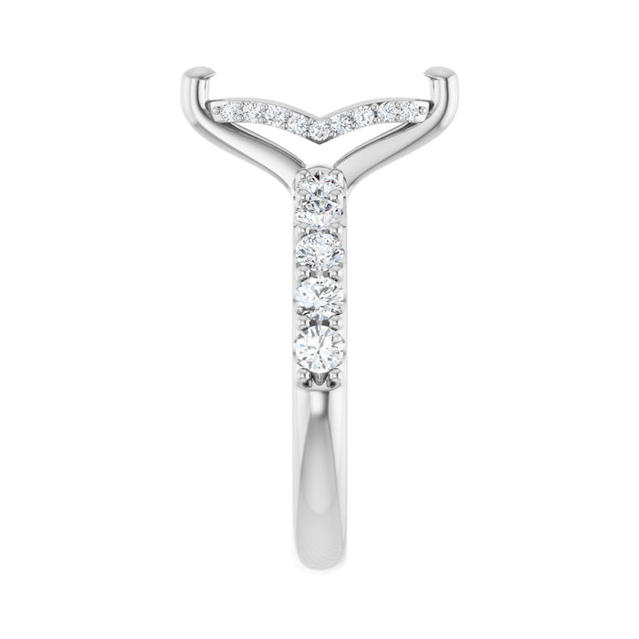 Platinum 12x 6 mm Marquise 3/4 CTW Lab-Grown Diamond Semi-Set Engagement Ring