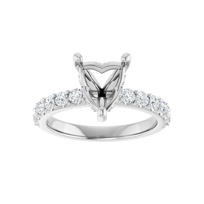14K White Gold 8x 8 mm Heart 5/8 CTW Lab-Grown Diamond Semi-Set Engagement Ring