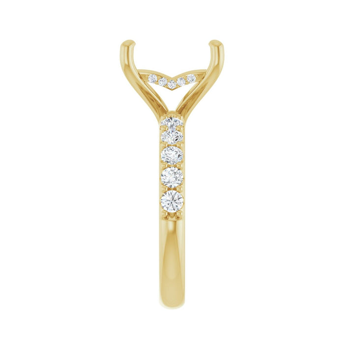14K Yellow Gold 9x 9 mm Square 5/8 CTW Lab-Grown Diamond Semi-Set Engagement Ring