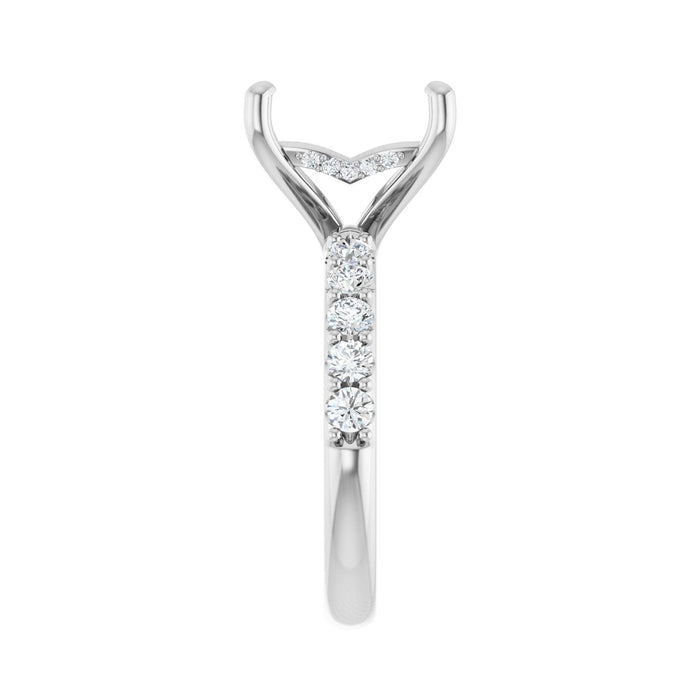 Platinum 9x 9 mm Square 5/8 CTW Lab-Grown Diamond Semi-Set Engagement Ring