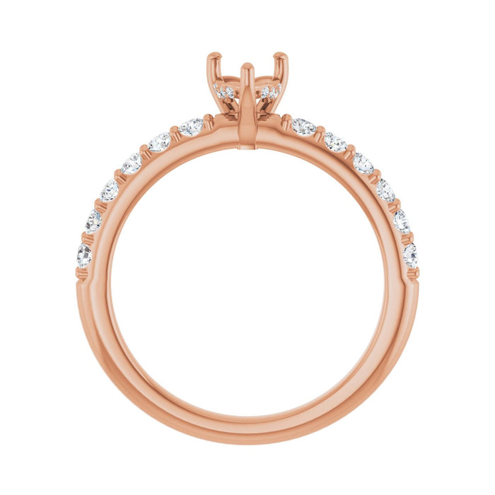 14K Rose Gold 5x 5 mm Heart 3/8 CTW Lab-Grown Diamond Semi-Set Engagement Ring