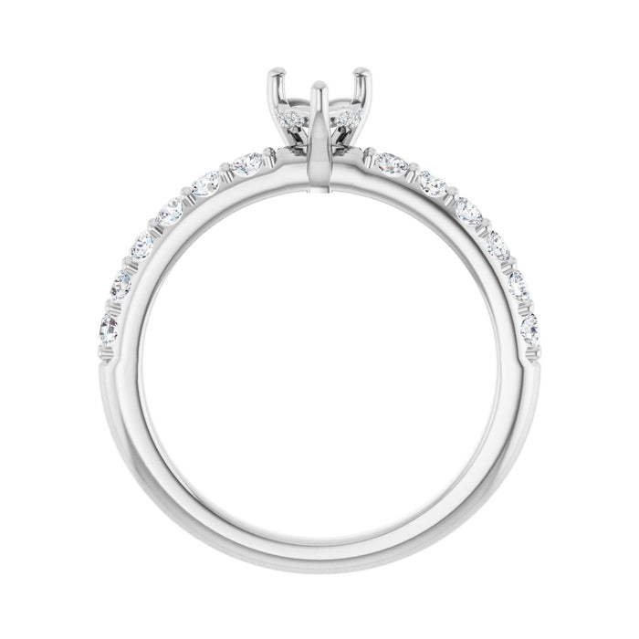 Platinum 5x 5 mm Heart 3/8 CTW Lab-Grown Diamond Semi-Set Engagement Ring