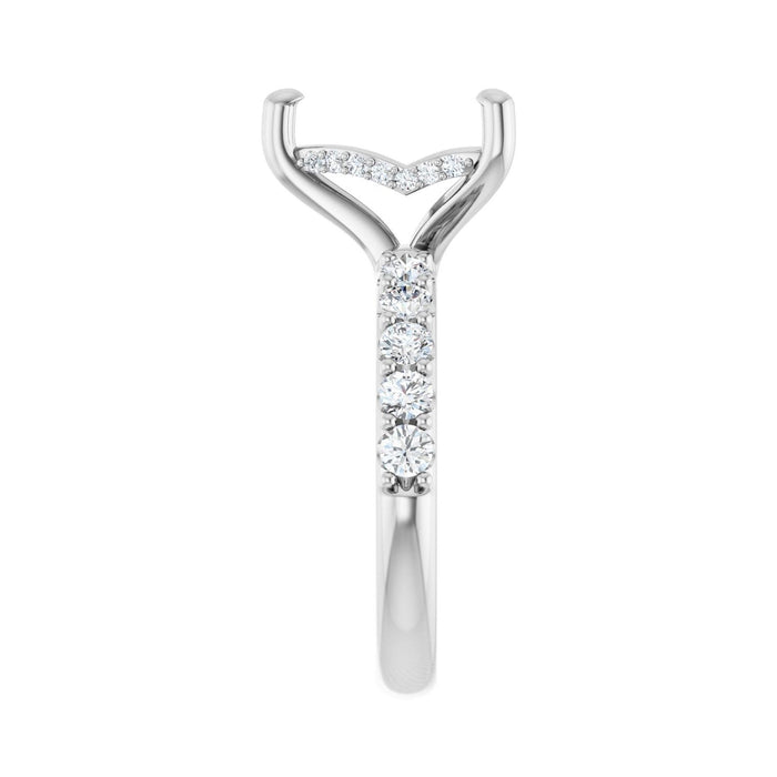 Platinum 10x 10 mm Heart 3/4 CTW Lab-Grown Diamond Semi-Set Engagement Ring