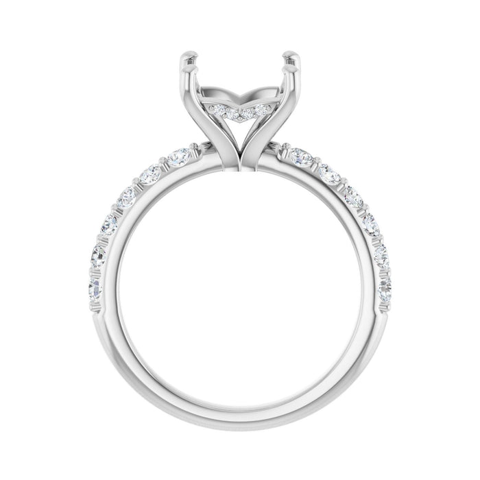 Platinum 7x 7 mm Square 1/2 CTW Lab-Grown Diamond Semi-Set Engagement Ring