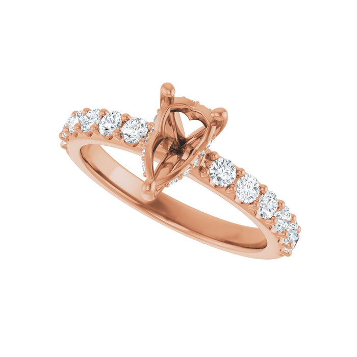 14K Rose Gold 8x 5 mm Pear 1/2 CTW Lab-Grown Diamond Semi-Set Engagement Ring