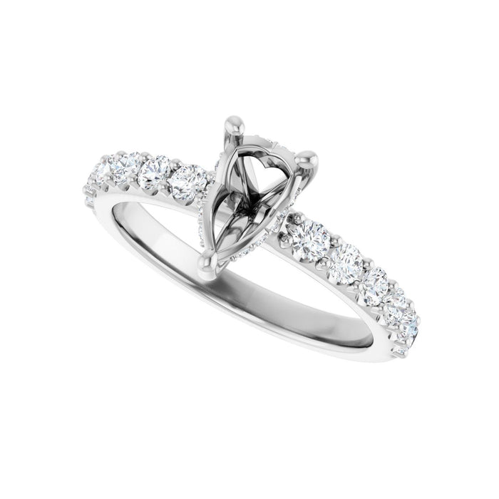 14K White Gold 8x 5 mm Pear 1/2 CTW Lab-Grown Diamond Semi-Set Engagement Ring