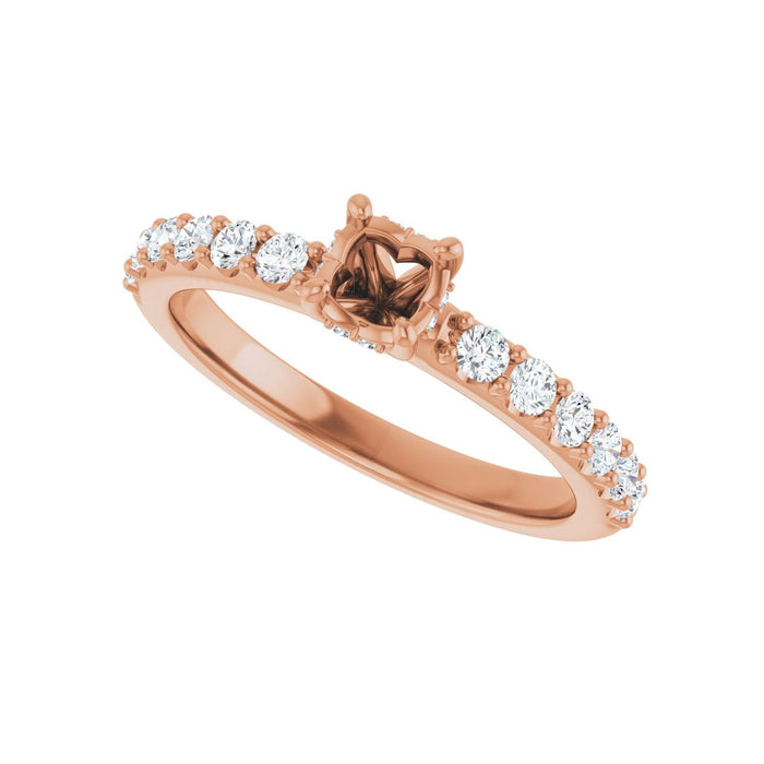 14K Rose Gold 4.4 mm Round 3/8 CTW Lab-Grown Diamond Semi-Set Engagement Ring