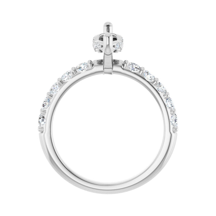 Platinum 12x 6 mm Marquise 3/4 CTW Lab-Grown Diamond Semi-Set Engagement Ring