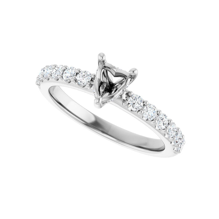 14K White Gold 5x 5 mm Heart 3/8 CTW Lab-Grown Diamond Semi-Set Engagement Ring