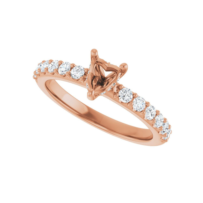 14K Rose Gold 5x 5 mm Heart 3/8 CTW Lab-Grown Diamond Semi-Set Engagement Ring