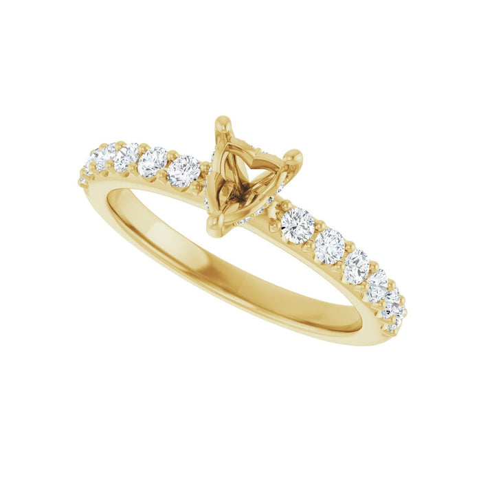 14K Yellow Gold 5x 5 mm Heart 3/8 CTW Lab-Grown Diamond Semi-Set Engagement Ring