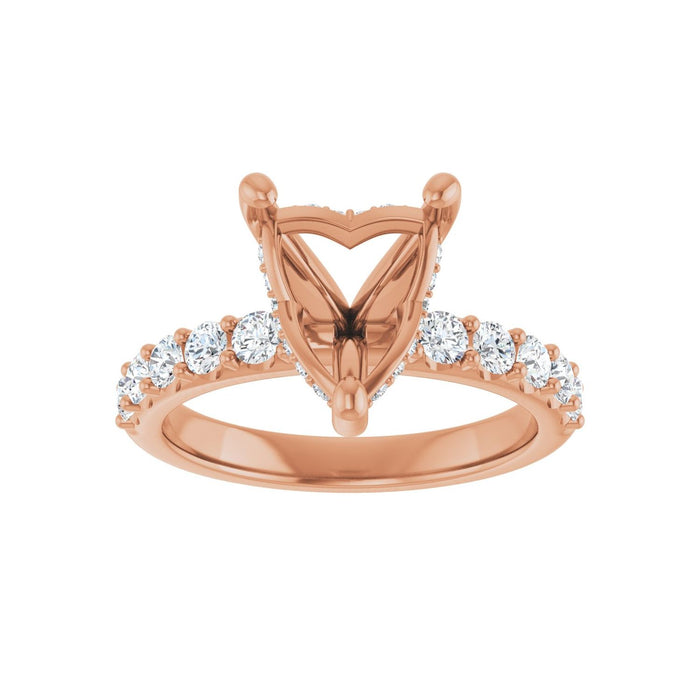 14K Rose Gold 9x 9 mm Heart 5/8 CTW Lab-Grown Diamond Semi-Set Engagement Ring