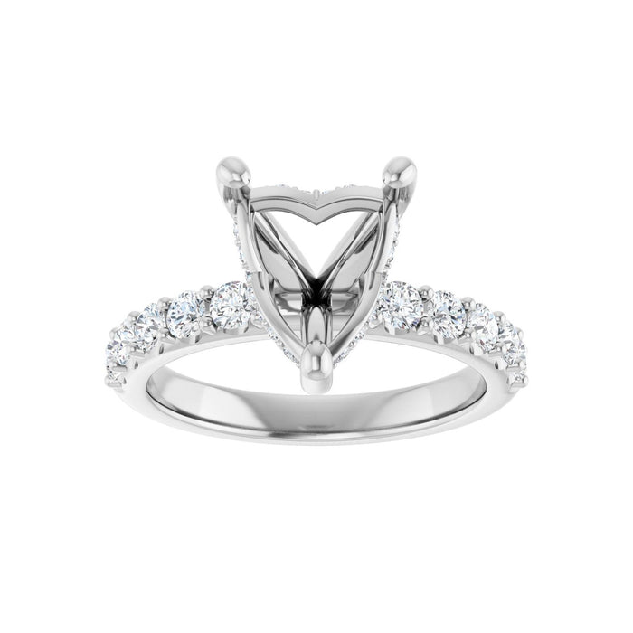 Platinum 9x 9 mm Heart 5/8 CTW Lab-Grown Diamond Semi-Set Engagement Ring