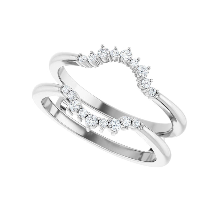 14K White Gold 1/6 CTW Lab-Grown Diamond  Ring Guard