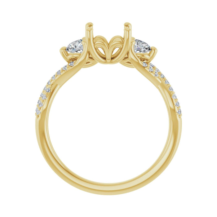 14K Yellow Gold 5.5x5.5 mm Square 3/8 CTW Lab-Grown Diamond Semi-Set Engagement Ring
