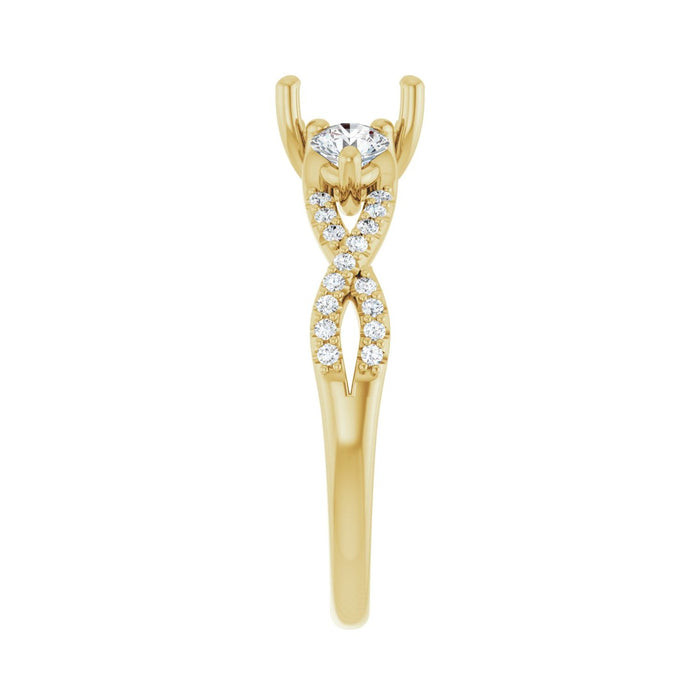 14K Yellow Gold 5.5x5.5 mm Square 3/8 CTW Lab-Grown Diamond Semi-Set Engagement Ring