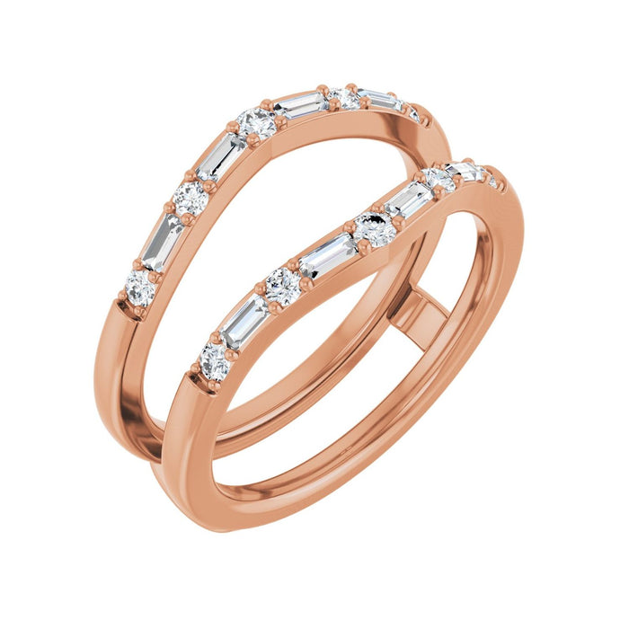 14K Rose Gold 1/2 CTW Lab-Grown Diamond Ring Guard