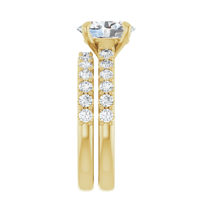 14K Yellow Gold 9x7 mm Oval 3/8 CTW Lab-Grown Diamond Semi-Set Engagement Ring